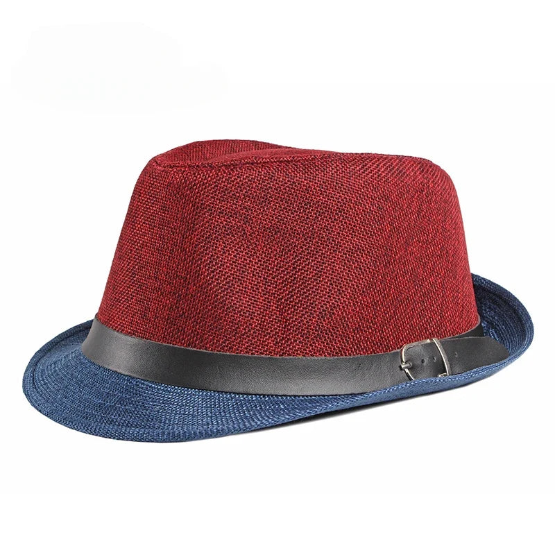 Spring and Summer Patchwork Men's Jazz Hat  Unisex Fashionable Fedoras Hat for Women