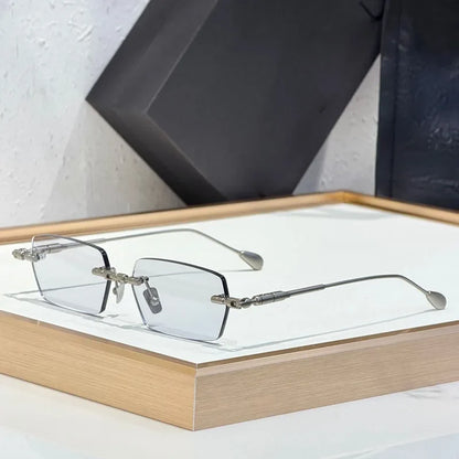 Fashion Street Design Sunglasses H61 Germany Rimless Square Men Women Classical UV400 High Quality Optical Glassses with Case