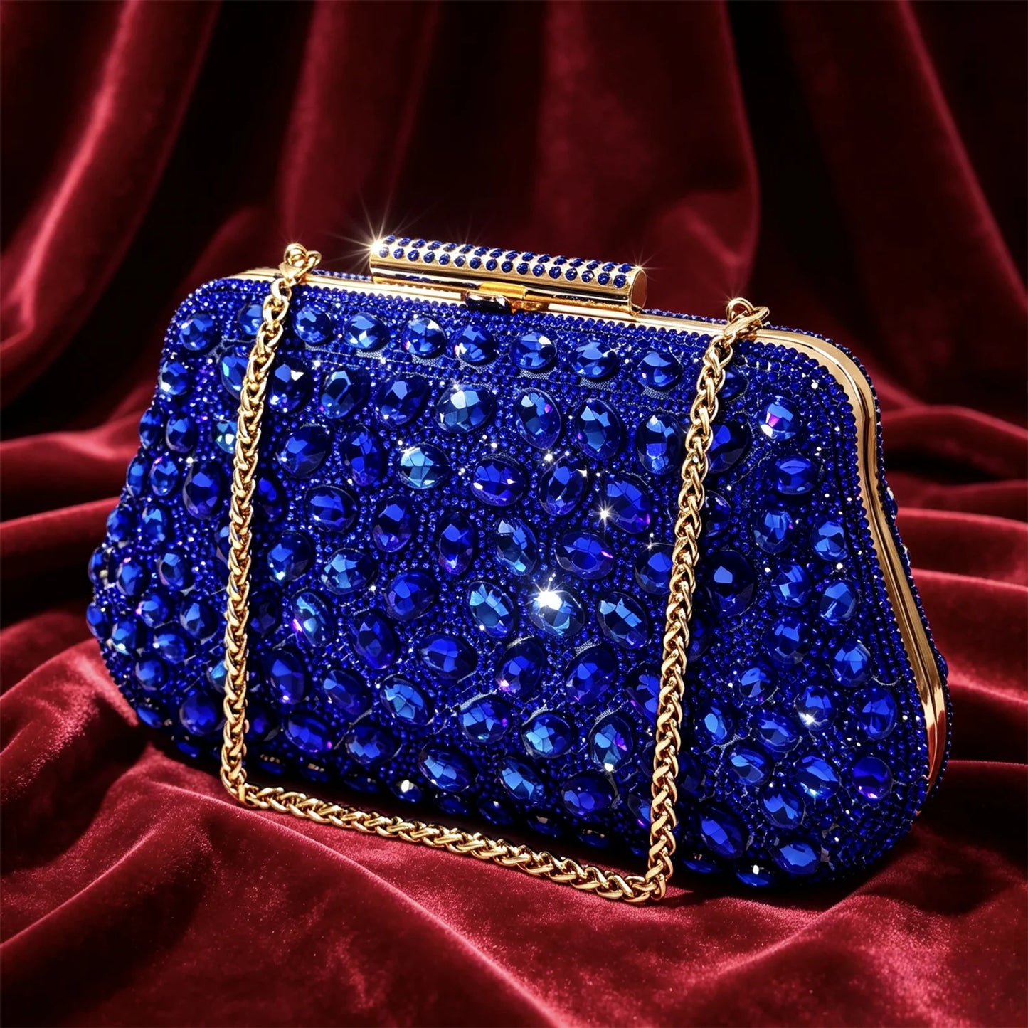 Chic Blue Striped Peep Toe High Heels with Matching Rhinestone-Accent Bag Set – Perfect for Weddings and Parties