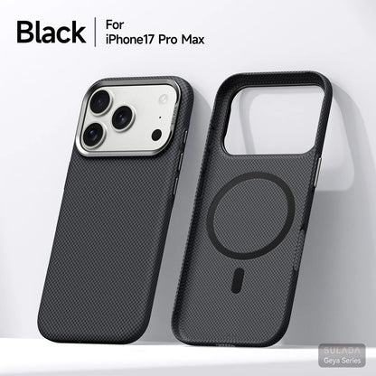 Kevlar Pattern Texture Wireless Charging Case For IPhone 18 Pro Max 17 16 360° Rotate Bracket Bare-metal Feel Drop-Proof Cover