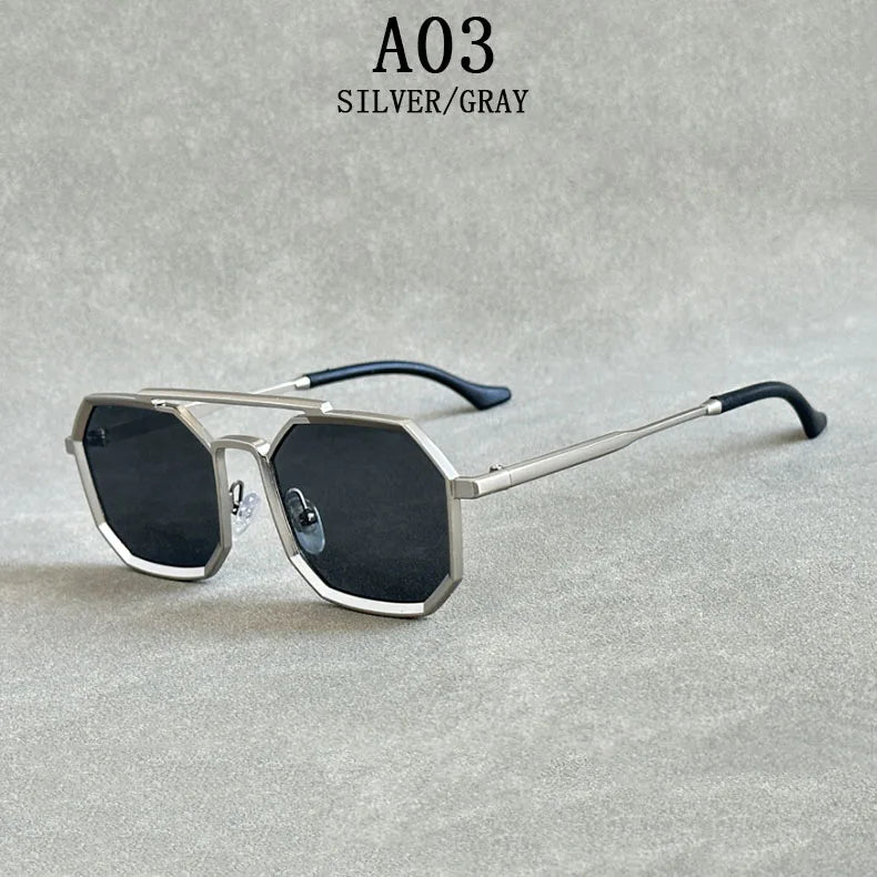 Metal Punk Square Sunglasses For Men Luxe Vintage Steampunk Sunglasses Women Trendy Retro Fashion Glasses Gafas De Sol Hombre