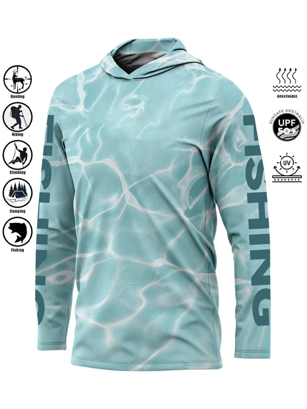 Hood Fishing Shirt Fishing Apparel Men long sleeve fishing t shirt uv protection