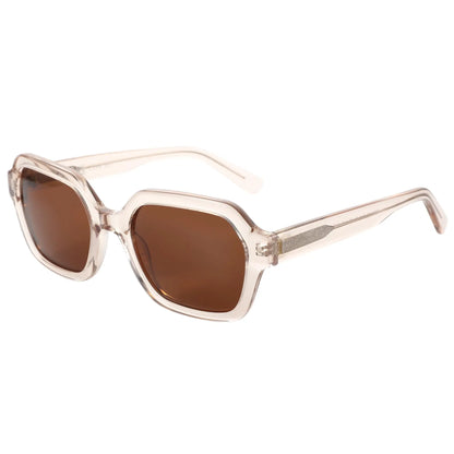 Retro Polarized Hexagon Sunglasses for Women Classic Vintage Square Sun Glasses Acetate Shades UV400 Protection