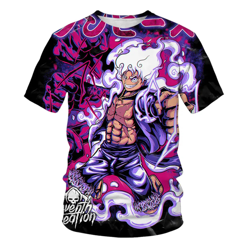 New Japanese anime One Piece cartoon children's adult 3D printed top T-shirt One Piece Dragon Ball boy cartoon top T-shirt
