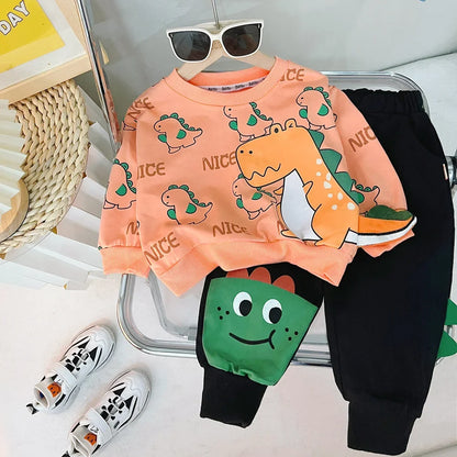 New Spring Autumn Baby Girl Clothes Boys Outfits Children Cartoon T-Shirt Pants 2Pcs/Sets Toddler Casual Costume Kids Tracksuits