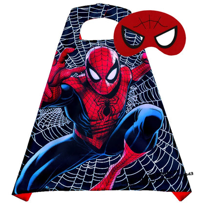 Halloween Super Hero Masquerade Mask Cape Cloak Anime Spider Man Batman Cloak Action Figure Marvel Toys Cosplay Party Gift