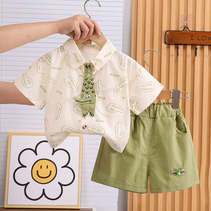 New Summer Baby Boys Cartoon T-Shirt Shorts Set Kids Clothing 2Pcs/Toddler Infant Fashion Tracksuit1-5 Years