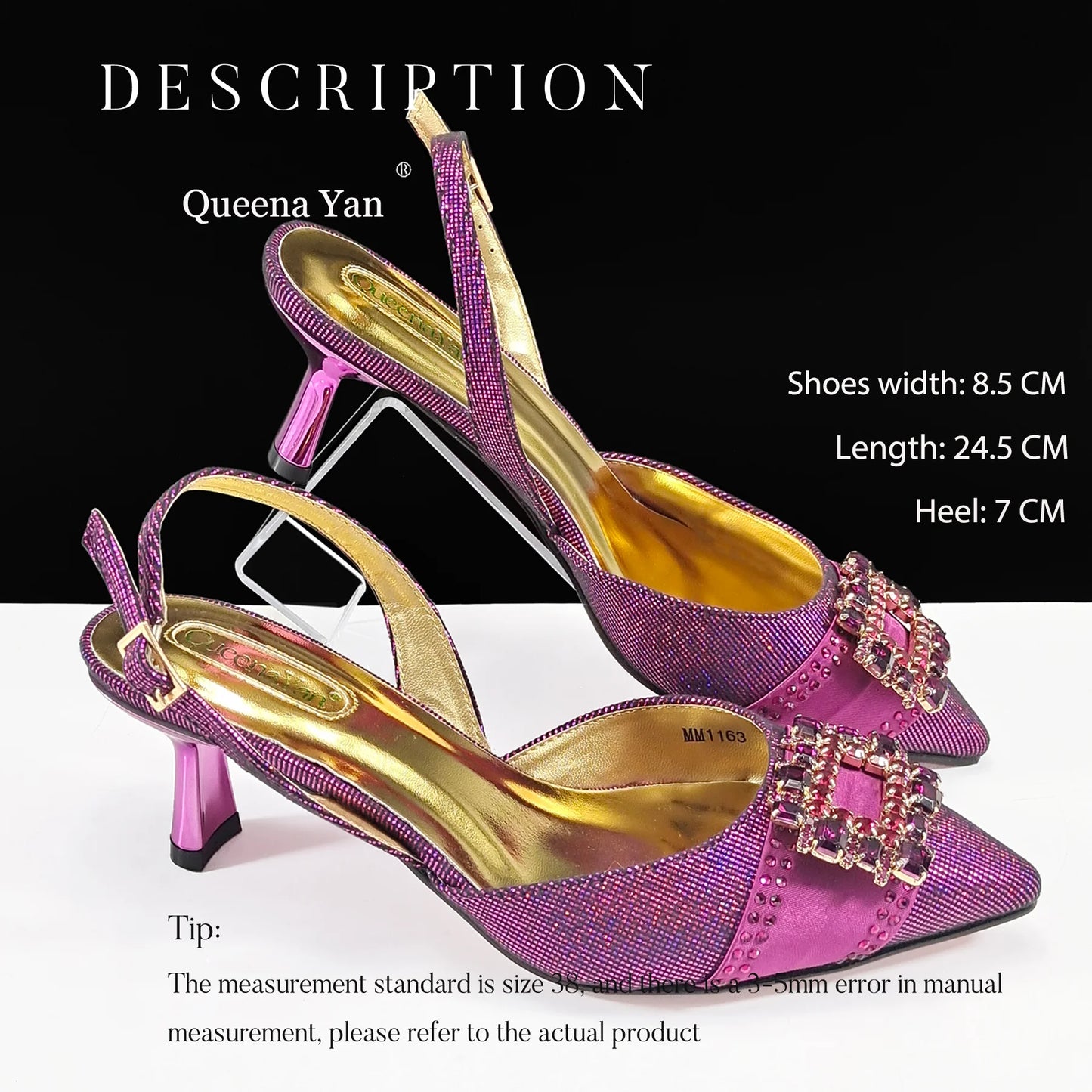 Spot Goods!Festive Elegance: Queena Yan High Quality Women's Pumps Fashion Design For African Wedding Party Ladies Shoes