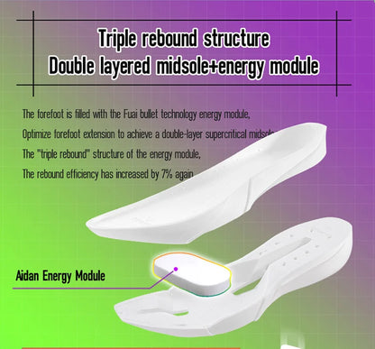 Marathon Full Length Carbon Plate Running Shoes Men Cushion Shock Absorbent Triple Rebound Outdoors Road Sports Shoes
