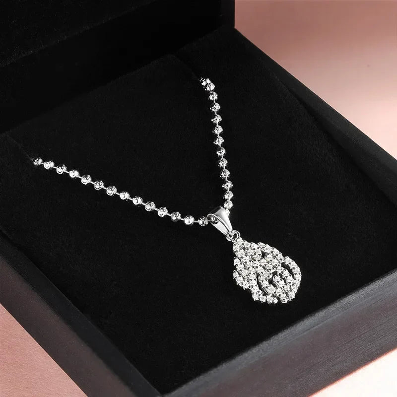 18k Plated All Real Moissanite Necklace for Women Wedding Classic Lab Diamond Pendant Sterling Silver 925 Chain Wholesale