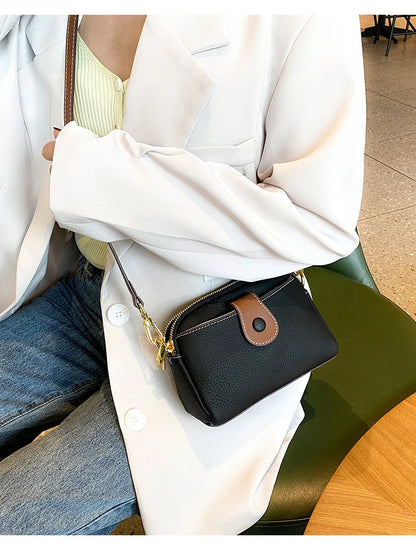 Women's Cowhide Genuine Leather Bag Female Fashion Designer Luxury Handbag Ladies Small Square bag Retro Crossbody Shoulder Bags