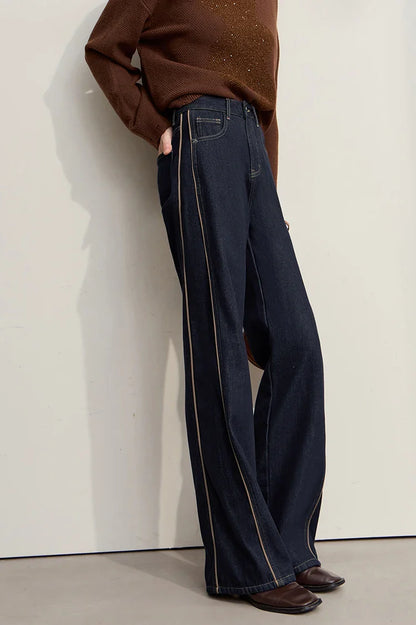 Jeans Pants For Woman 2025 Winter New Cotton Warm Medium And Low Waist Pants Wide Leg Loose Denim Trousers Women 12544157