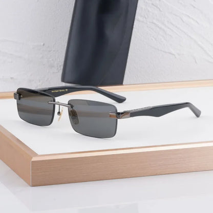 Designer Boundless Sunglasses THE ARTIST I Handmade in Germany Rectangle Alloy Acetate Luxury Top Quality UV400 Unisex with Case