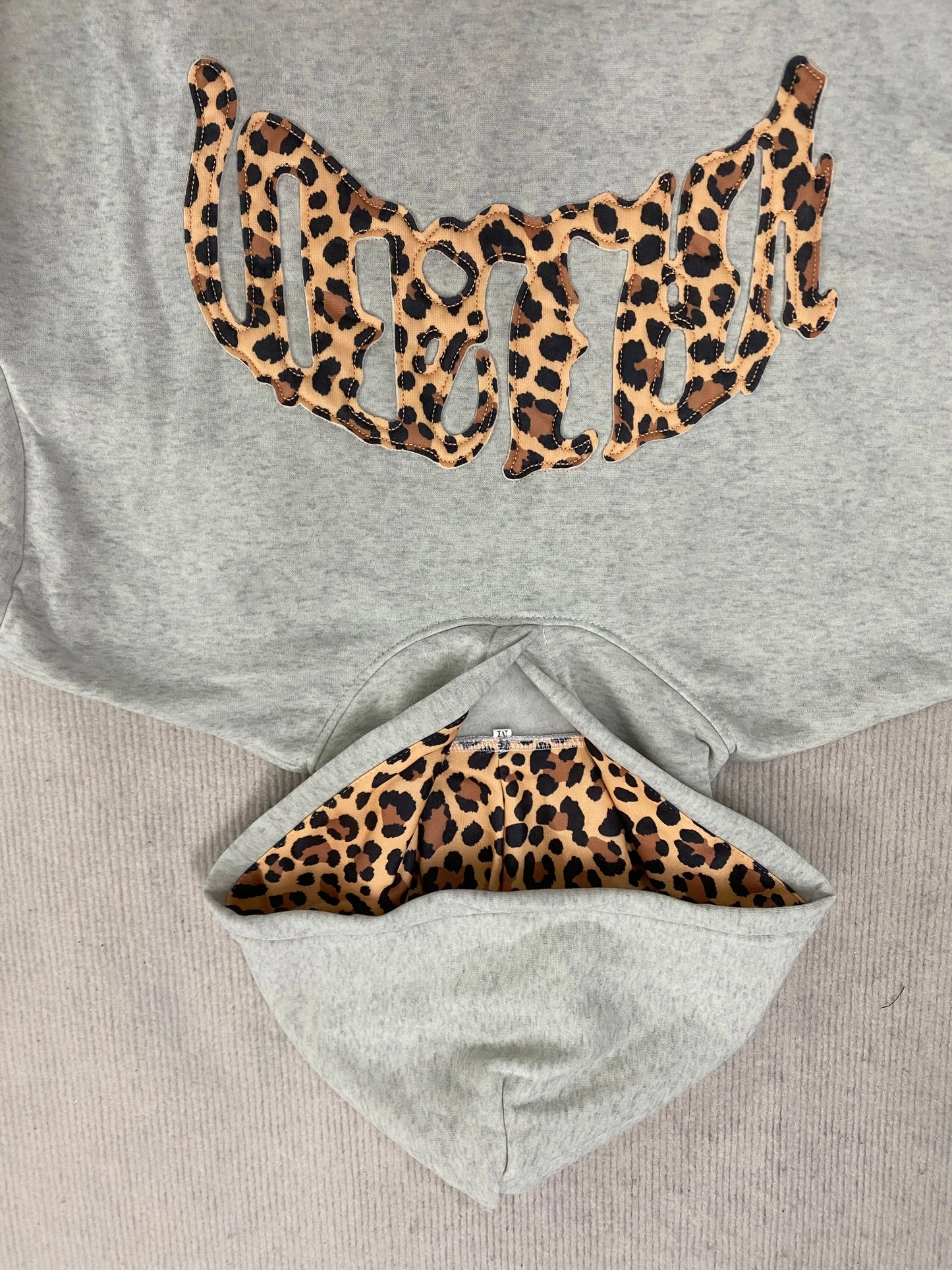 new fashionable leopard print letter embroidery street casual pants men's and women's versatile hooded sweatshirt pants set Y2K