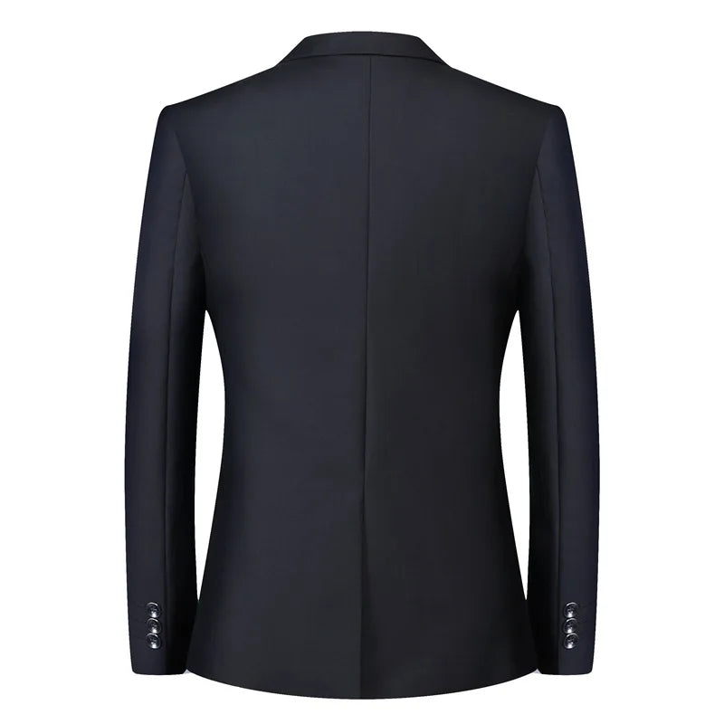 2026 Autumn Winter New Mens Soild Color Suit Jacket Single Breasted Men Business Casual Suit Coat Grey Blue Male Blazer Outwear