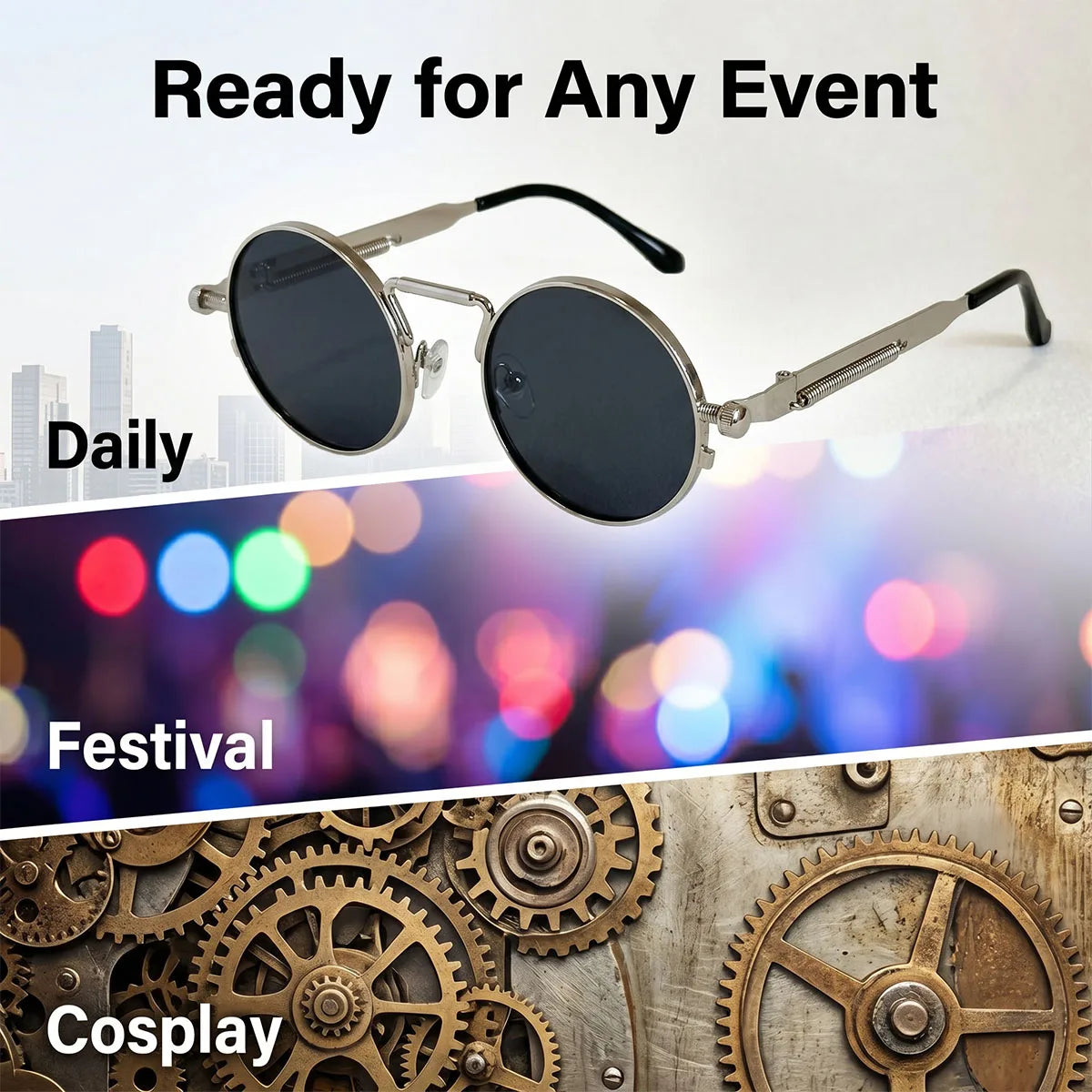 Round Steampunk Sunglasses Men UV400 Protection Punk Fashion Glasses Vintage Luxury Dropshipping Gafas De Sol Lunette De Soleil