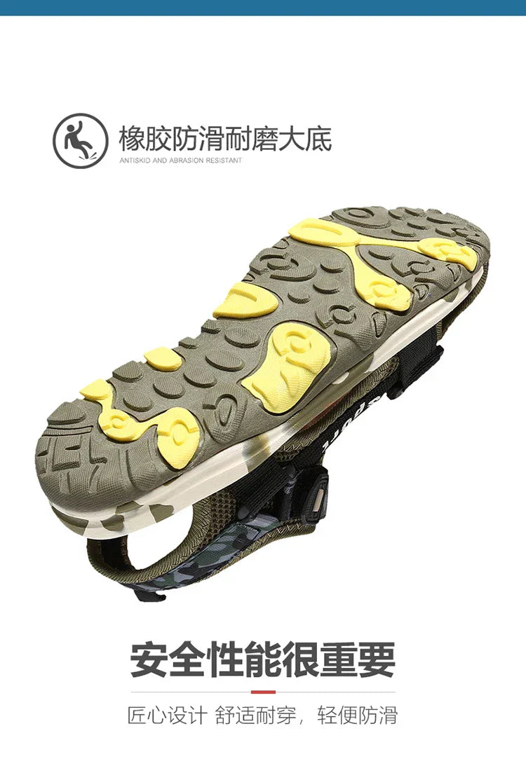 Children's Summer New Sandals Boys Fashion Camouflage Mountaineering Anti slip Sandals Outdoor Leisure Sports Slippers 28-40