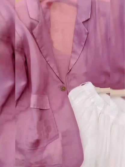 Elegant Casual Women's Suit Jacket 2026 New Shirt Unique High-End Sun Protection Beautiful Top Slimming Pure Color Button up