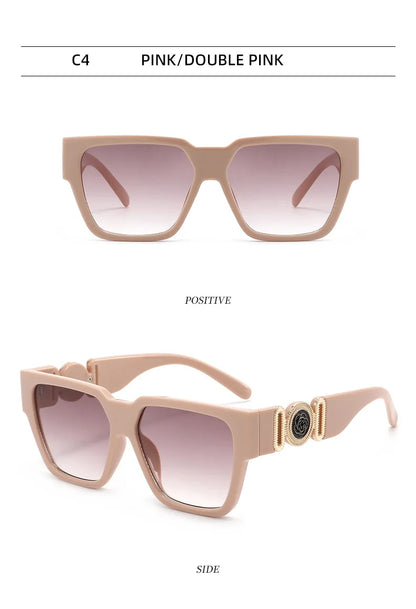 INS 2026 New Fashion Sunglasses Women Wide-leg Sun Glasses Men Trendy Brand Square Oversized Anti Blue Light Flat Mirror UV400
