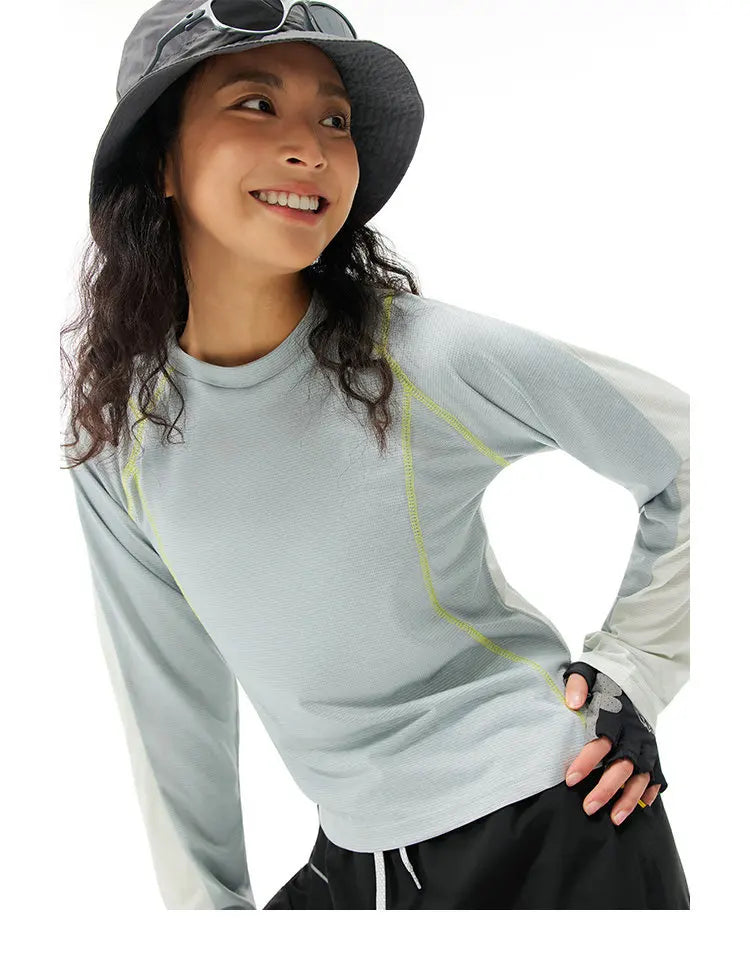 Unisex Sport  Long-Sleeved T-Shirt with Moisture-Wicking, Quick-Drying & Contrast Shoulder Design