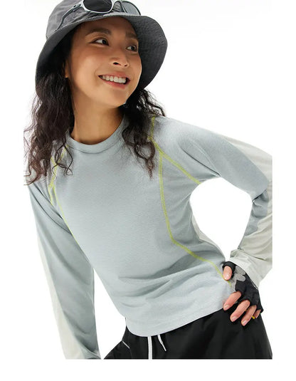 Unisex Sport  Long-Sleeved T-Shirt with Moisture-Wicking, Quick-Drying & Contrast Shoulder Design