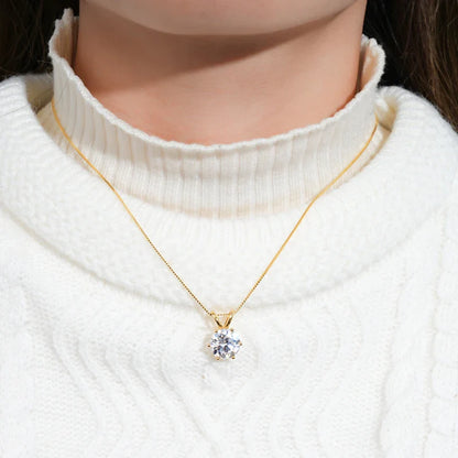 Certified 0.5-5ct Moissanite Pendant Necklaces S925 Sterling Silver Solitaire Necklace Chains For Women Jewellry Gifts