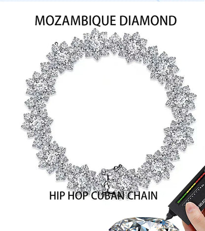 All Mozambique New Sunflower Moissanite Women's Bracelet 925 Sterling Silver Diamond Jewelry Moissanite Diamond Women's Bracelet