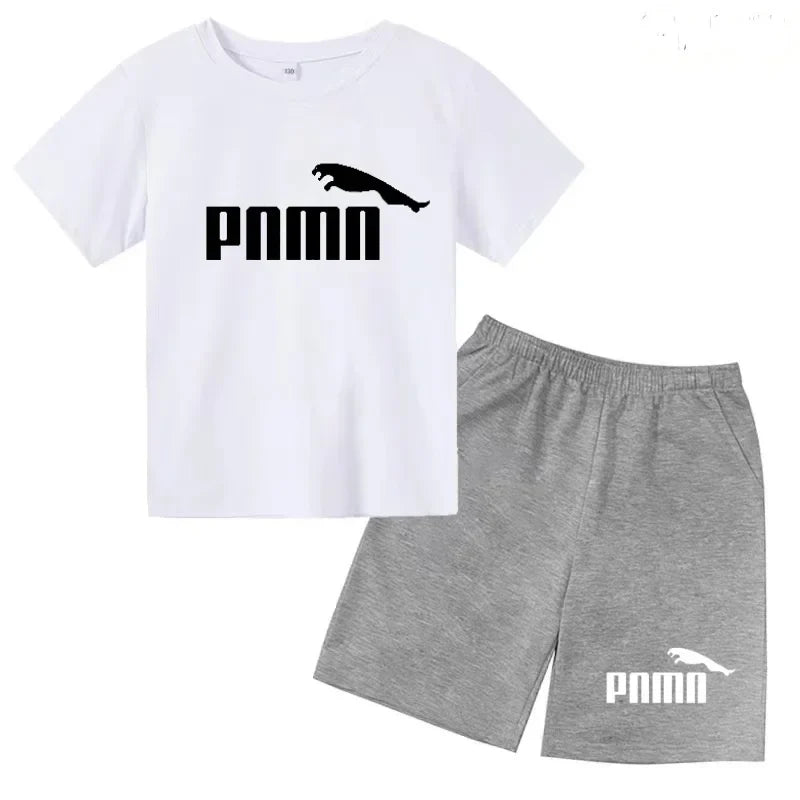 Des vêtements esthétiques pour les enfants de 3 à 12 ans, T-shirt imprimé avec des lettres, blouse à manches courtes et pantalon