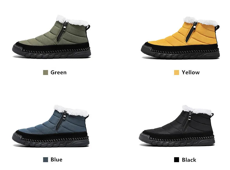 New Fashion Men's Boots Winter Plush Men Snow Boots Warm Fur Ankle Boots Outdoor Non-slip Sneakers Winter Casual  Boots Size 46