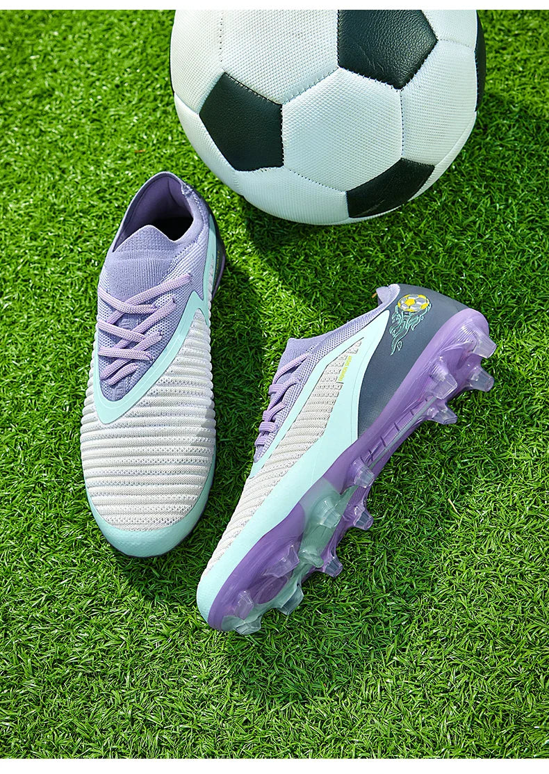 New Men Football Boots Outdoor Sport Boys Long Spikes Training Cleats Soccer Shoes Adult Non Slip Breathable Match Comfortable