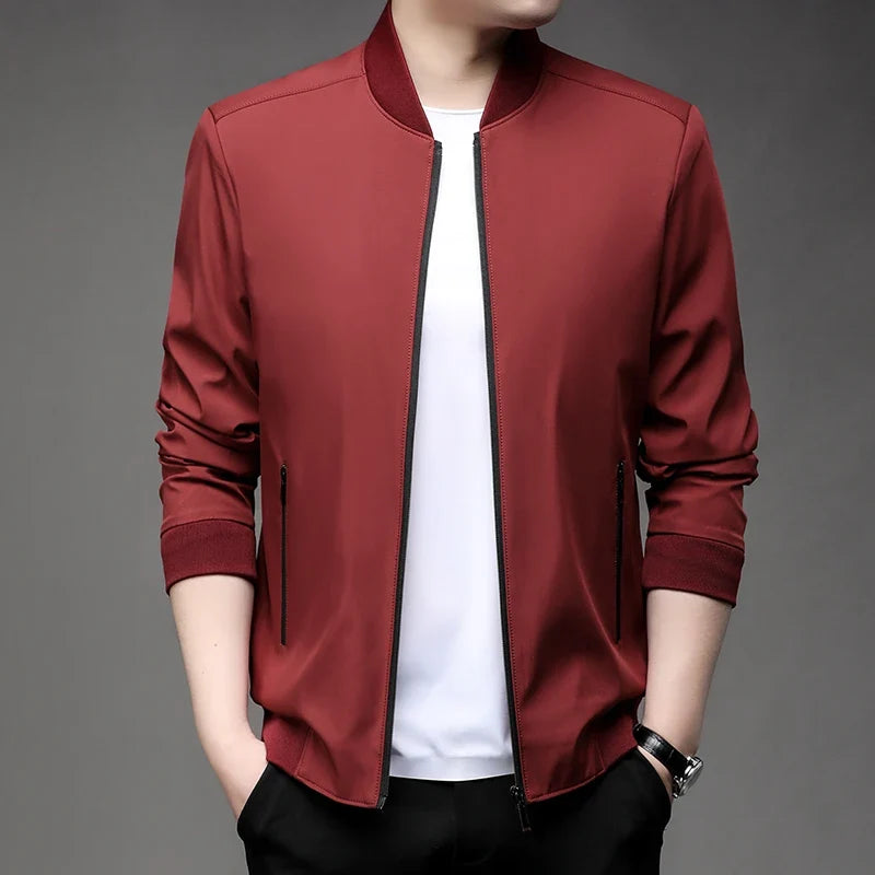 Men's High-Quality Fashion Spring Baseball Collar Business Casual Jacket Handsome Youth Coat Dad Jacket M-5XL