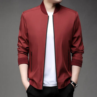 Men's High-Quality Fashion Spring Baseball Collar Business Casual Jacket Handsome Youth Coat Dad Jacket M-5XL