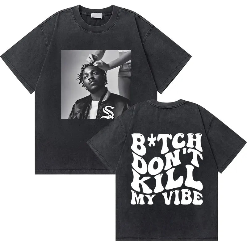 Washed Vintage Rapper Kendrick Lamar Good Kid Money Trees T-shirts Men Hip Hop Retro Oversized Tshirt Male Fashion Trend T Shirt