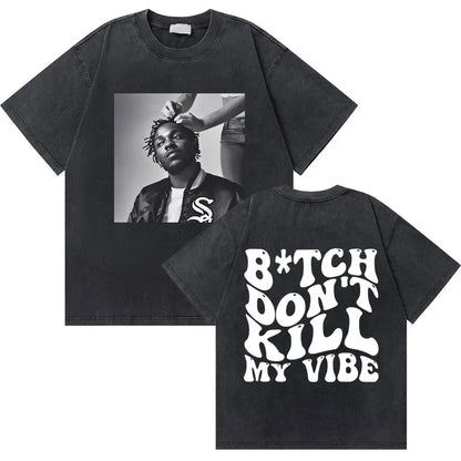 Washed Vintage Rapper Kendrick Lamar Good Kid Money Trees T-shirts Men Hip Hop Retro Oversized Tshirt Male Fashion Trend T Shirt
