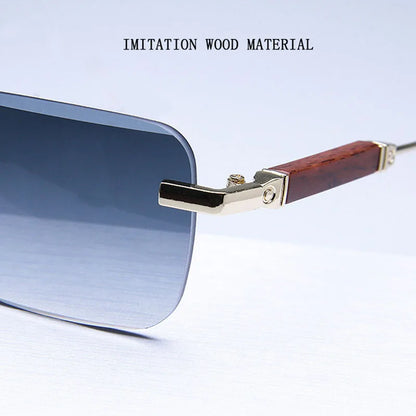 Fashion Rimless Sunglasses For Men Designer Square Sunglasses Women 2024 Trendy Retro Gafas De Sol Hombre Lunette Soleil Femme