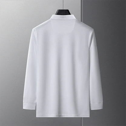 Popular Men's Spring and Autumn Horse Logo Trendy Brand Temperament Fashionable Outdoor Sports Top Long Sleeved Polo Shirt