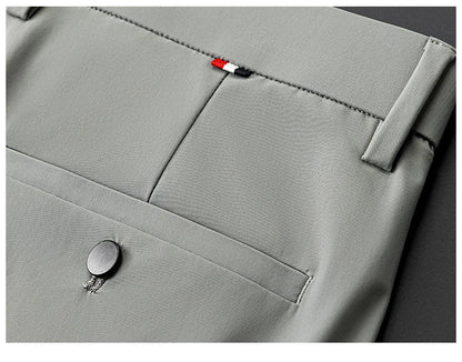 Brand Clothing 2026 Summer High Stretch Men's Casual Pants Quick Dry Business Straight Pants Thin Formal Suit Trousers Male 40