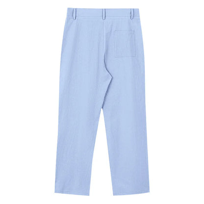 Amazon European and American Men's Linen Solid Color Casual Suit Pants New Fashion Beach Wide-Leg Trousers