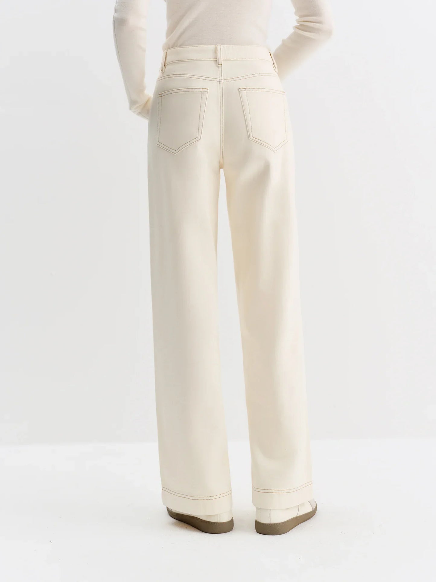 Straight High Waist Jeans for Women Winter Solid Simple All-match 2025 New Long and Short Versatile Pants Korean Style