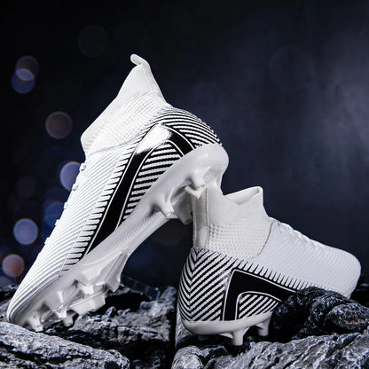 AG/FG Football Boots Unisex Kids Youth PU+Fabric Upper TPU Sole Anti-Slip Durable Outdoor Sports Pitch Training Shoes