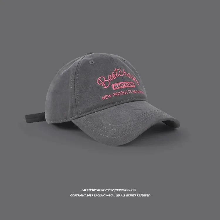 Hat Women Letter Embroidery Baseball Cap for Men Solid Color Peaked Cap Cotton Breathable Duck Tongue Hat Outdoor Sun Visors