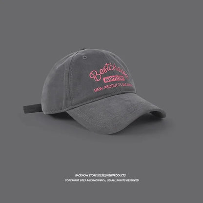 Hat Women Letter Embroidery Baseball Cap for Men Solid Color Peaked Cap Cotton Breathable Duck Tongue Hat Outdoor Sun Visors