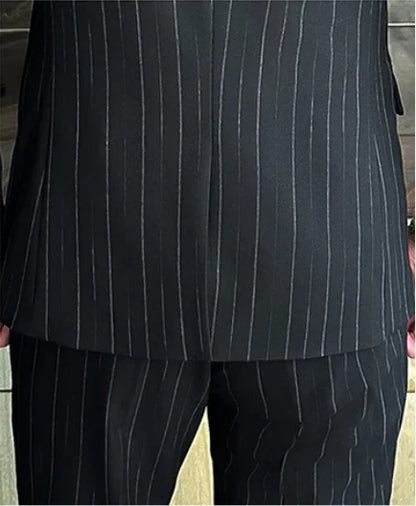 2025 High-Quality Wedding Suit Three-Piece Set Striped Business Casual Fashion Vest Trousers Ensemble Handsome Boutique Trend