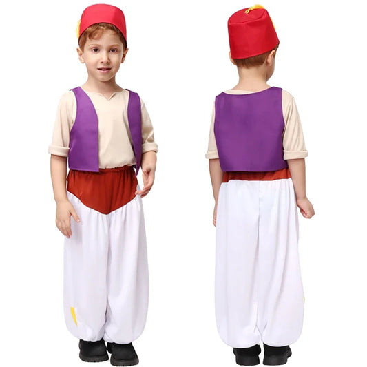 Halloween Prince Aladdin Costume Boys Fairy Tale Anime Role Play Outfits Party Dress Up