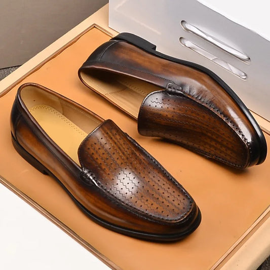 Newest 2025 Genuine Leather Men Driving Shoes Slip On Super Quality Comfortable Men Casual Cowhide Leather Moccasins Loafers
