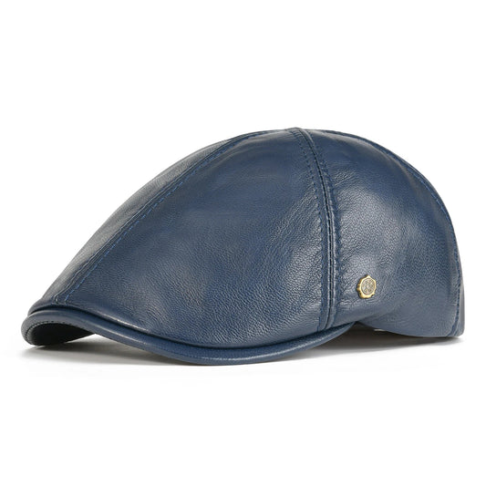 Lambskin Leather Ivy Newsboy Caps 6 Panel Cabbie Beret Hat Ivy Irish Gatsby Flat Driving Beret