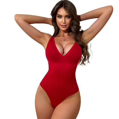 Slimming Underwear Bodysuits Tummy Reducing  Waist Trainer Shapewear Sexy Deep V Halter Top Two Ways To Wear