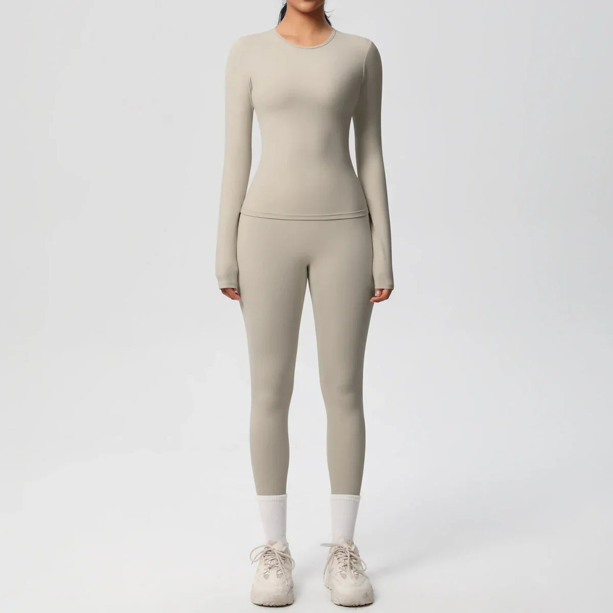 2 PCS Sportswear Yoga Set Gym Clothes Yoga Suits For Women Fitness Set Tracksuits Sports Long Sleeve Crop Top Gym Leggings