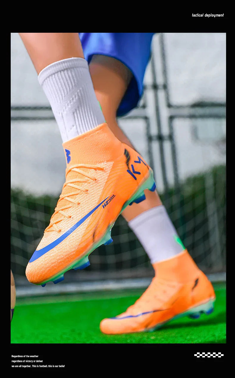 New Men Soccer Shoes Breathable Cleats Adult Outdoor Sport Football Boots Training Boys Long Spikes Non Slip Match Comfortable