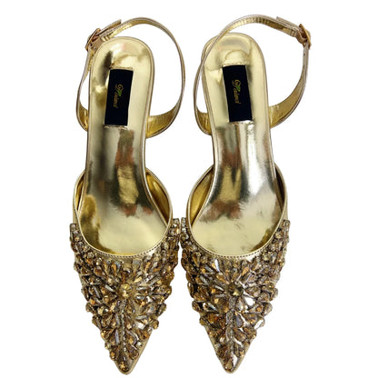 Women's Clutch Bag and Shoes Fairy Diamond High Heels Stylish Dress Shoes Pointed Toe Stiletto Heels Elegant Party Wedding Shoes